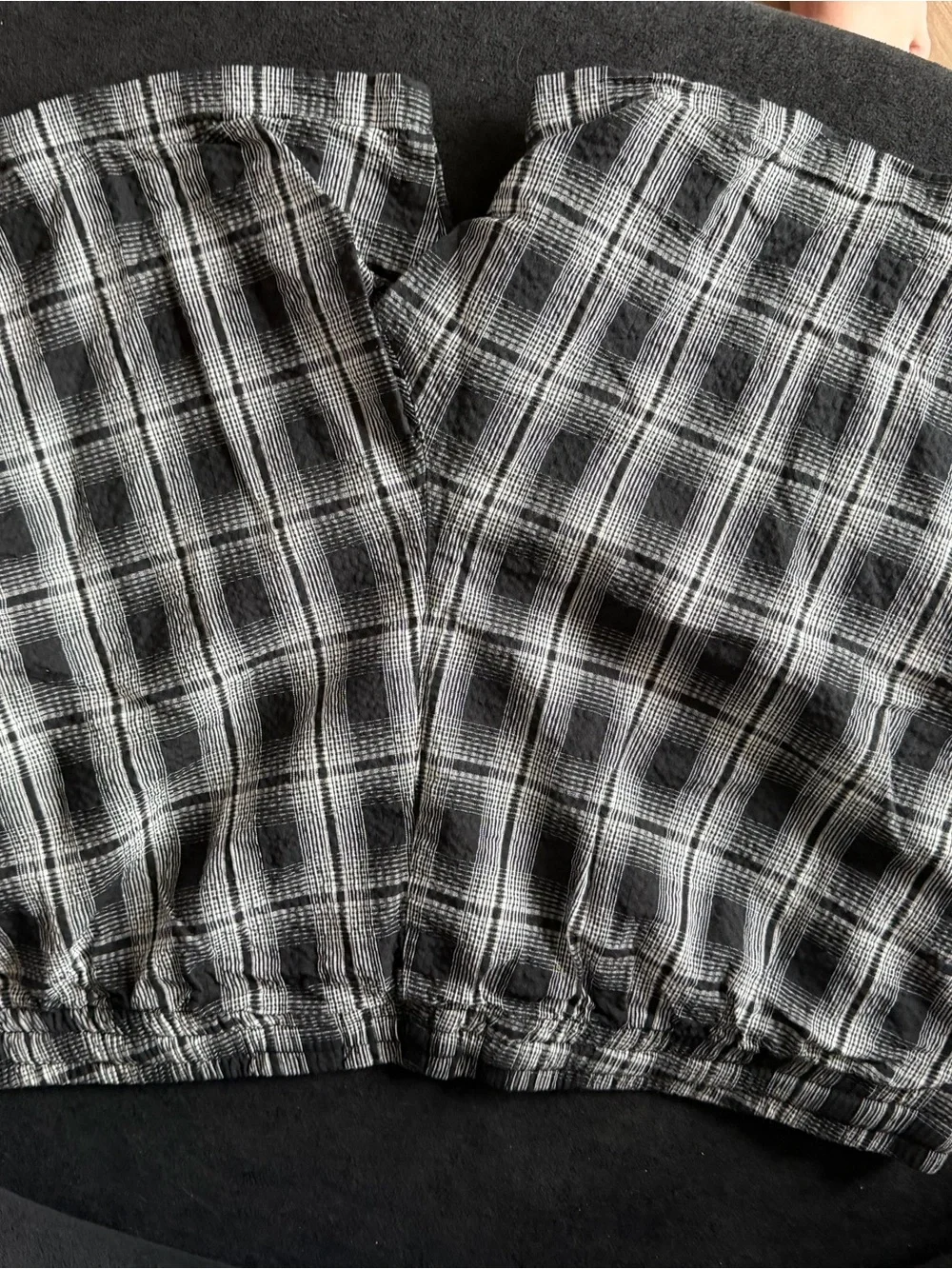 Primark Black and White Checked Lined Men's Cargo Shorts